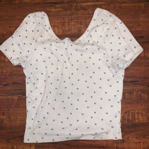 White Butterfly crop top